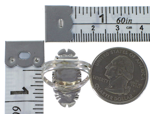 Southwest Native American Design Multicolor Silver Ring Size 7 TX45871